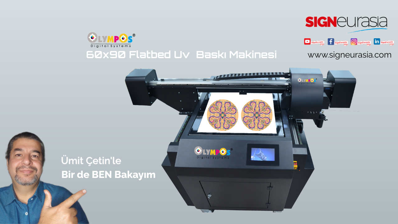 OLYMPOS 60X90 Flatbed  UV Baskı Makinasını İnceledik. 