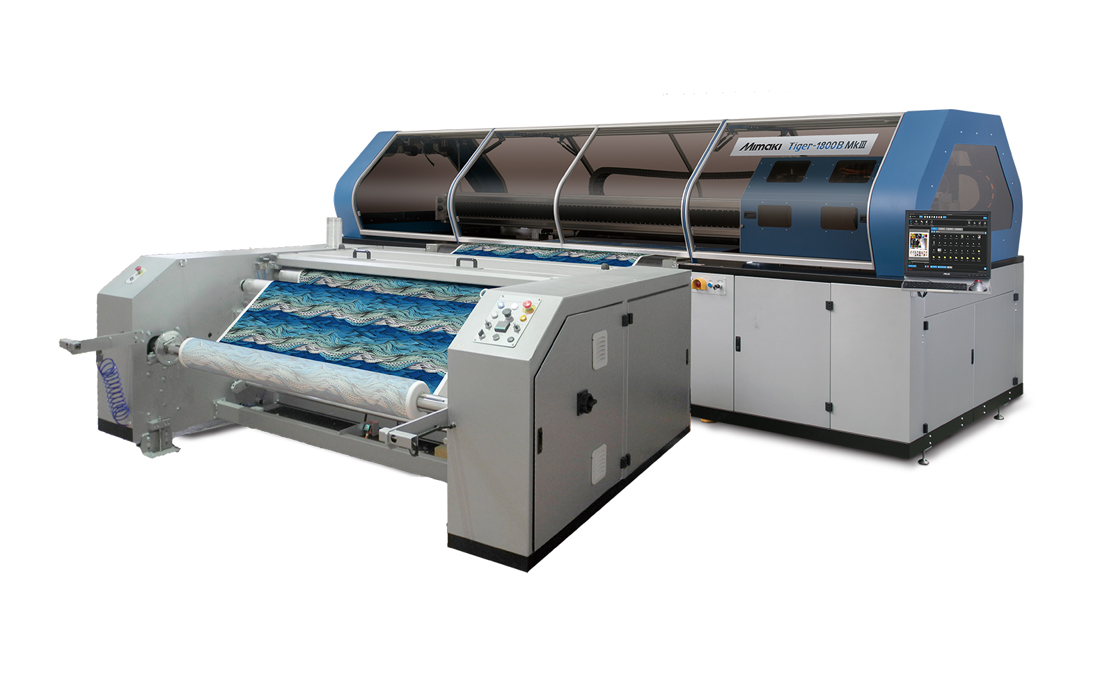 Yüksek hız, üstün kalite ve hatasız çalışma ile, Gelişmiş Mimaki Tiger-1800B MkIII  endüstriyel tekstil baskısını kolaylaştırıyor